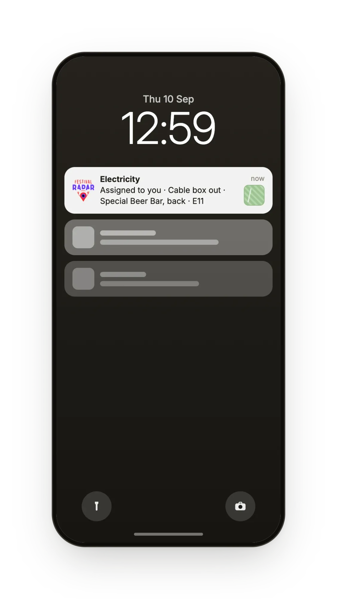 Push notification on a crew member's phone